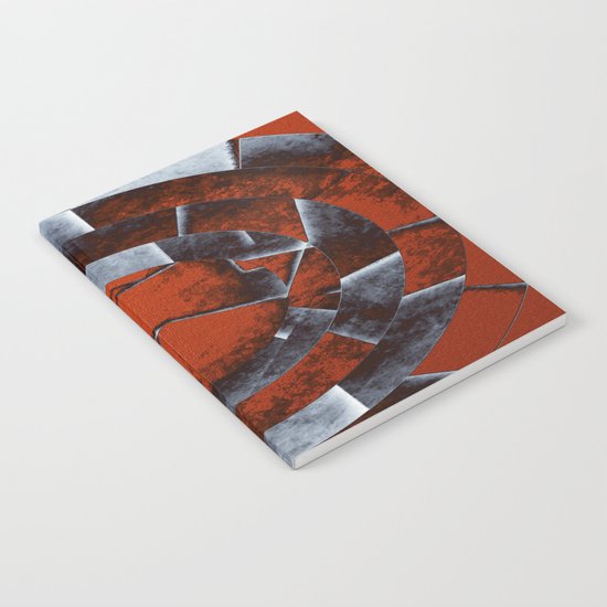 Concentric Rust - Abstract, geometric, tectured art in rustic brown, black and white Notebook