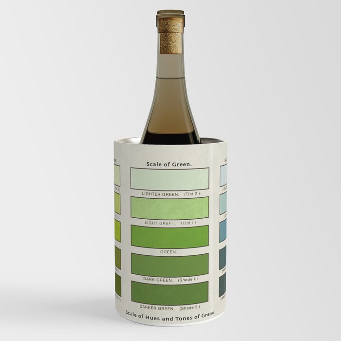 Mark Maycock's Scale of hues and tones of green from 1895 (vintage remake) Wine Chiller