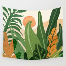 Desert Garden Sunset Landscape Wall Tapestry