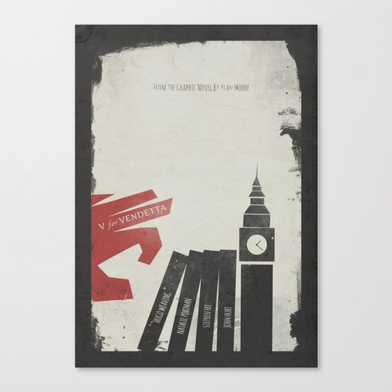 V Vendetta, Alternative Movie Poster, graphic novel by Alan Moore Canvas Print