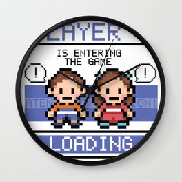 Pixel art game characters Wall Clock