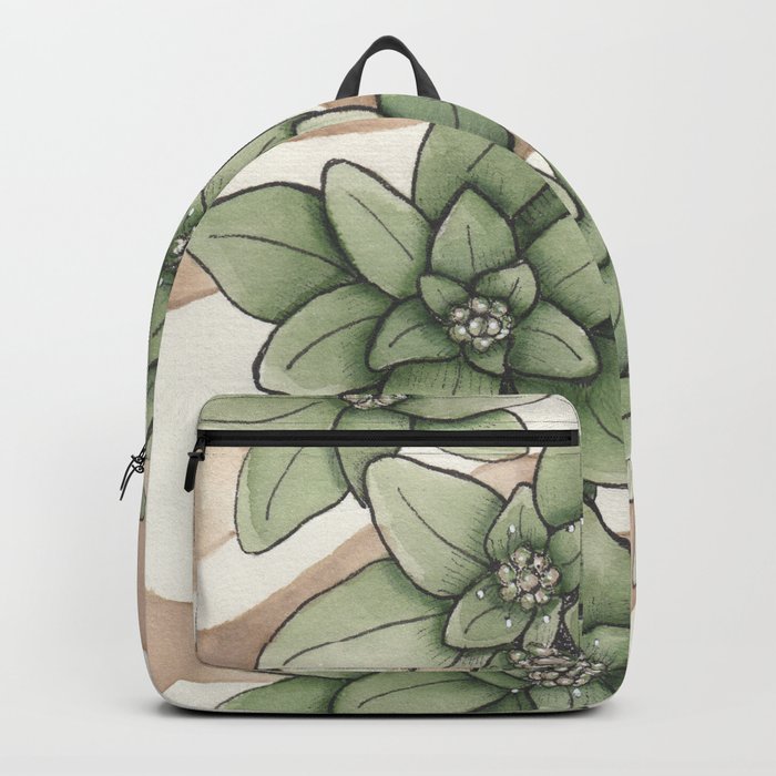 Turkey Mullein Floral Arrangement in Watercolor and Ink Backpack