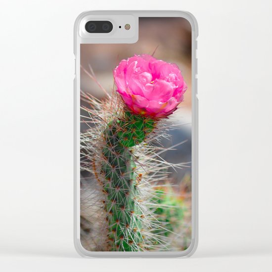 Blooming Cactus Clear iPhone Case