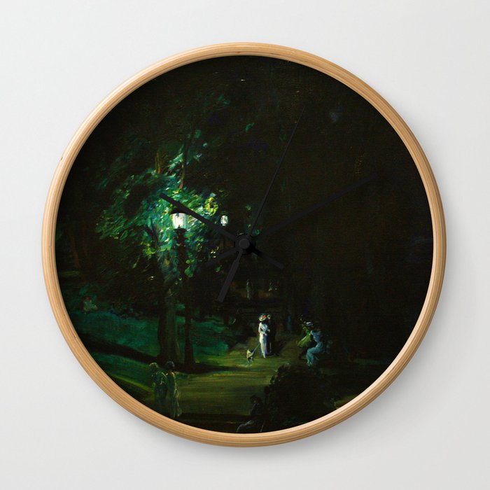 Central Park, Summer Night, Riverside Drive landscape by George Wesley Bellows Wall Clock