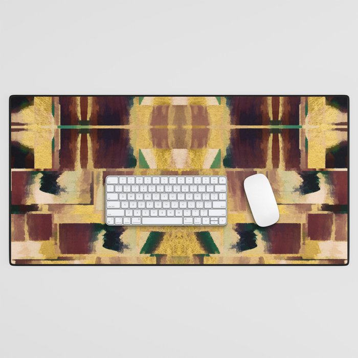 Avalon Abstract Brown Geometric Shapes Desk Mat