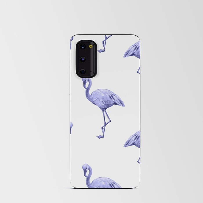 Very Peri 2022 Color Of The Year Violet Blue Periwinkle Flamingo Pattern Android Card Case