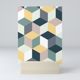 Cubic Pattern Mini Art Print