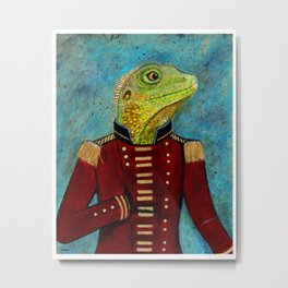 Admiral Lizardford Metal Print | Animal, Painting, Acrylic, Dressuniform, Lizard 