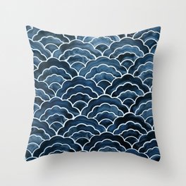 Japanese Waves Art Throw Pillow