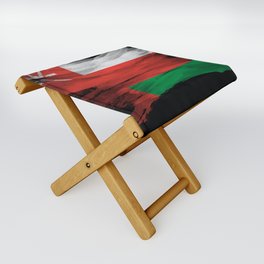 Oman flag brush stroke, national flag Folding Stool