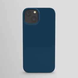 Dark Blue Solid Color Pairs Pantone Poseidon 19-4033 TCX Shades of Blue Hues iPhone Case
