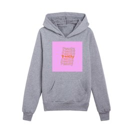 Retro pink peachy type Kids Pullover Hoodies