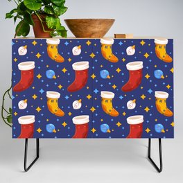 Christmas Pattern Wool Stockings Bauble Credenza