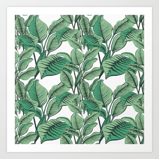 Exotic Tropical Banana Palm Leaf Print Art Print