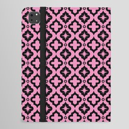 Pink and Black Ornamental Arabic Pattern iPad Folio Case