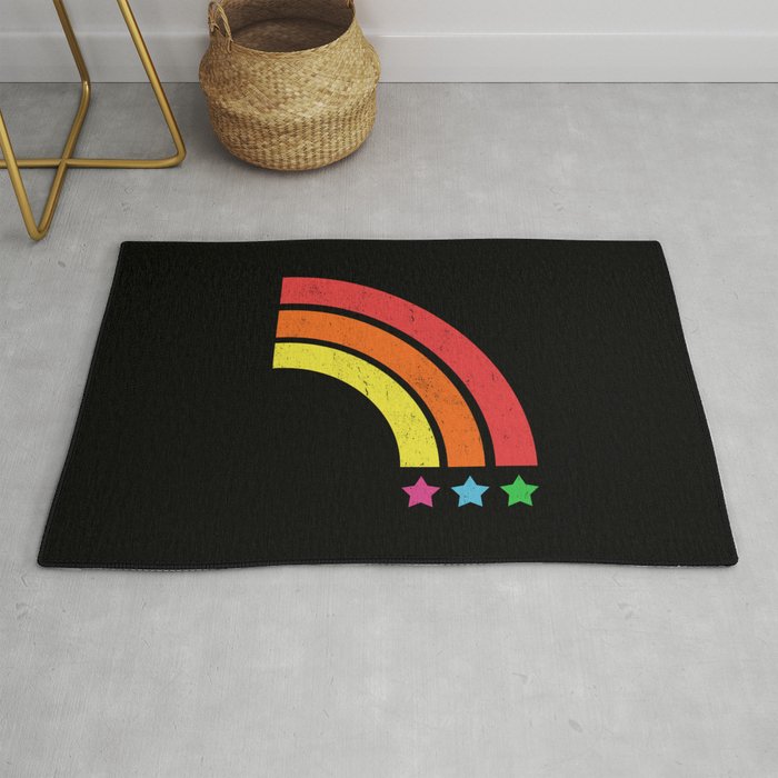 Grunge Rainbow Digital Art Rug By Carlitov
