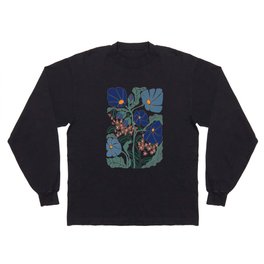 Klimt flowers light blue Long Sleeve T-shirt
