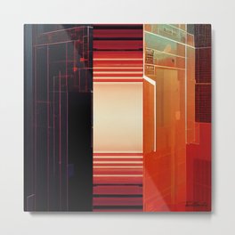 HAL 9k (Duality Abstract) Metal Print | Odyssey, Scifi, Scary, Intelligence, Minimalism, Painting, Ai, Supercomputer, Illustration, Acrylic 