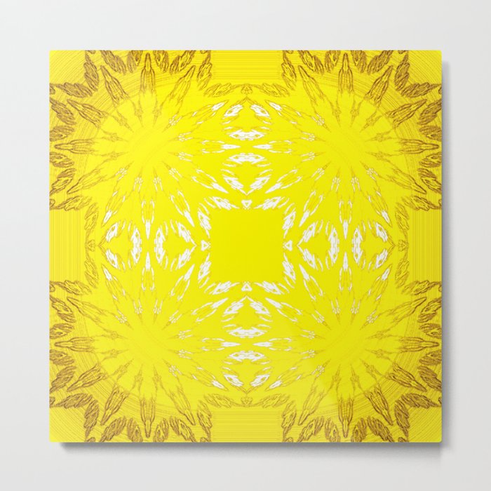 Yellow Color Burst Metal Print