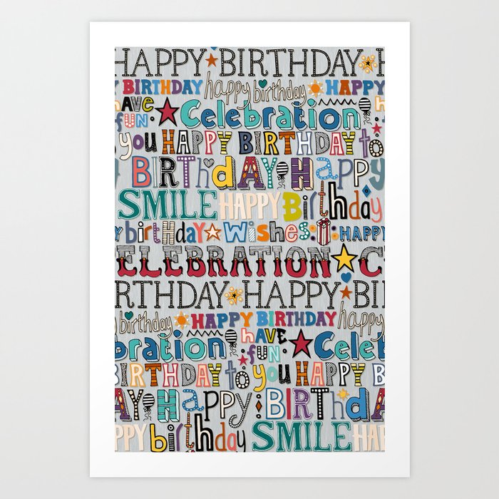 birthday celebration chrome Art Print