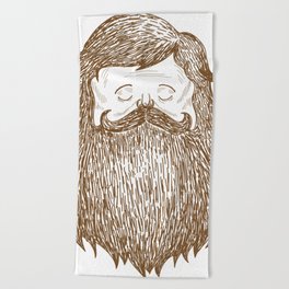 Moustache and Beard Character Beach Towel