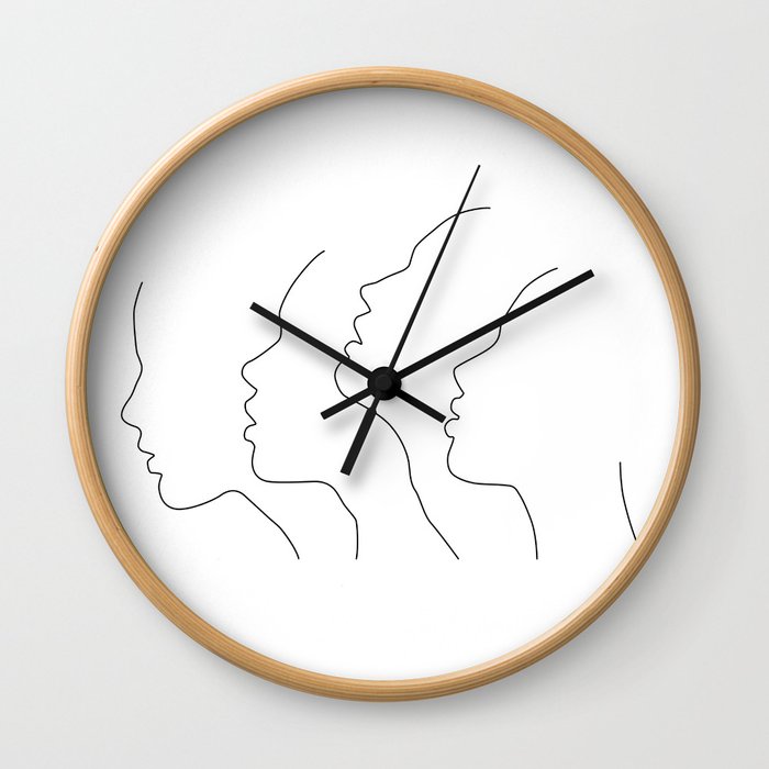 Side Faces Wall Clock