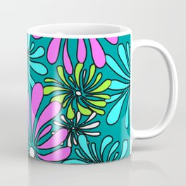 Swirly Flower Multi Color Graphic Design Floral Art by Megan Duncanson MADART Coffee Mug
