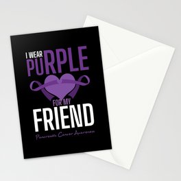 Purple For Friend November Pancreatic Cancer Stationery Card