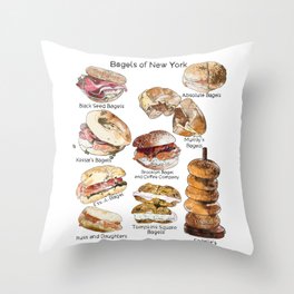 Bagels of New York City Throw Pillow