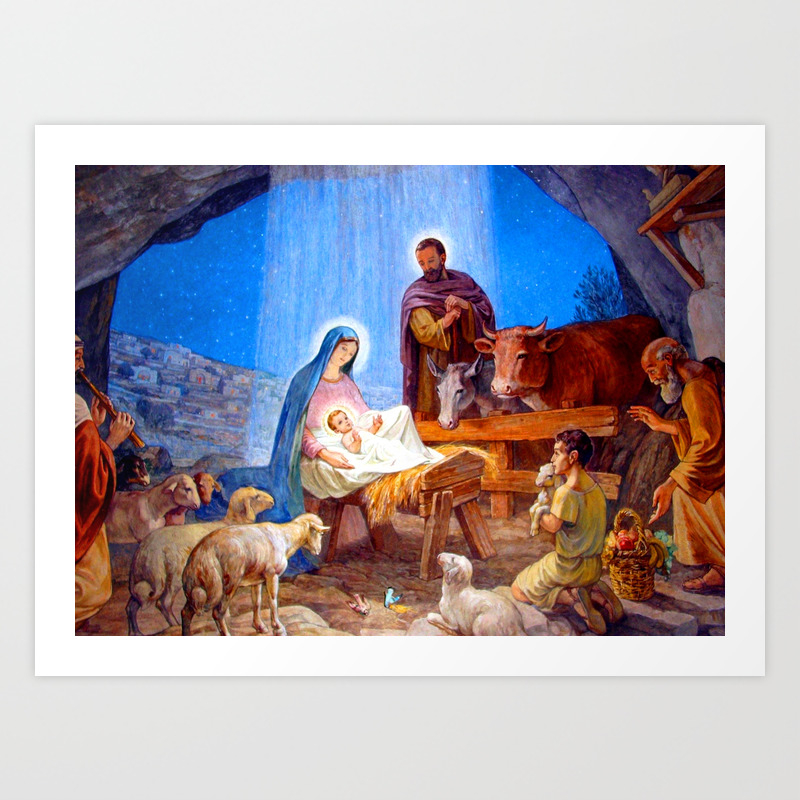 Nativity Scene Virgin Mary Child Jesus Saint Josef Holy Family Art