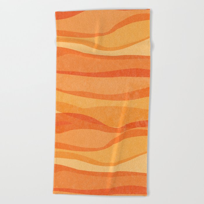 The Orange Omelette - retro color pallet  Beach Towel