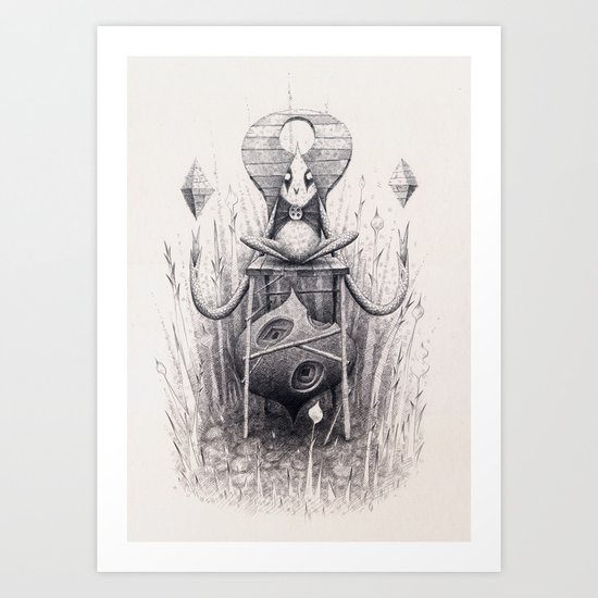 Owl Chair Art Print