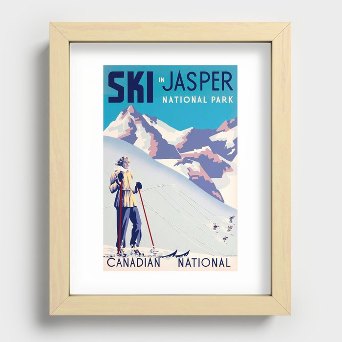 Ski Jasper National Park Recessed Framed Print