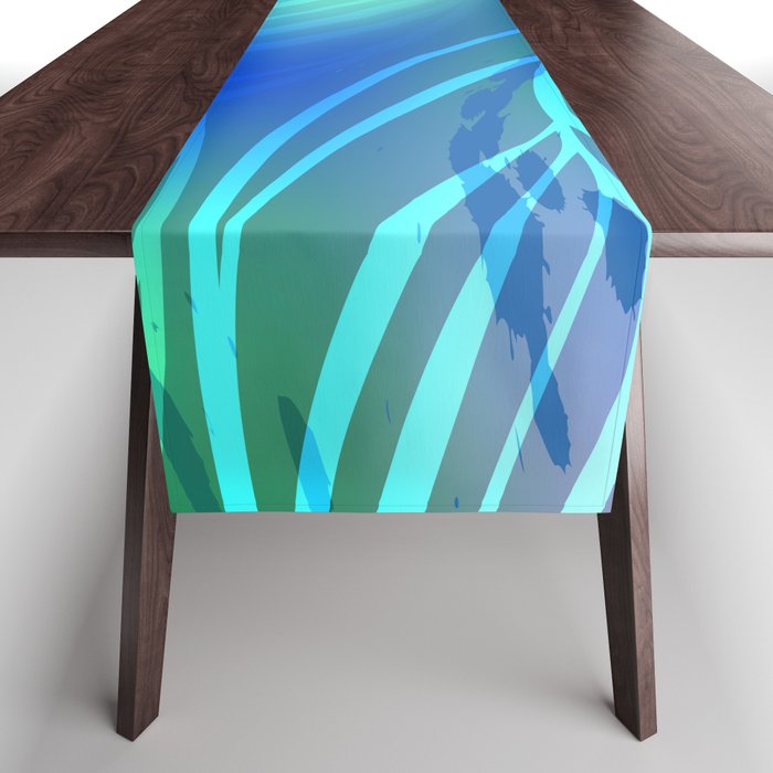 Iridescent Peacock Background Table Runner