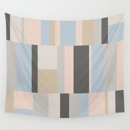 Pastel Shades Geometric Colorblock Pattern Wall Tapestry