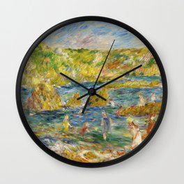 Pierre-Auguste Renoir "Rochers de Guernesey avec personnages (plage à Guernesey)" Wall Clock