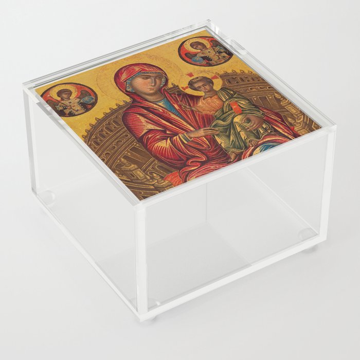 Madonna and Child on a Curved Throne, 1260-1280 by Byzantine Icon Acrylic Box