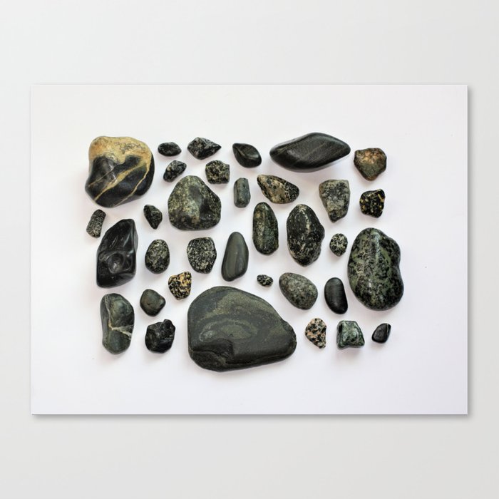 Beach Stones: The Blacks (Lapidary; Found Objects) Canvas Print
