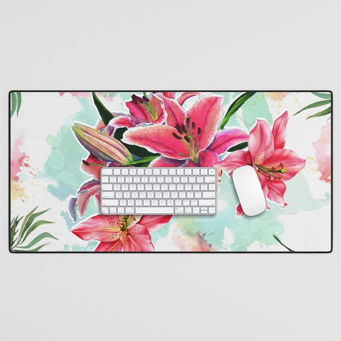 Exotic Lilies- Summer Vibes! Desk Mat
