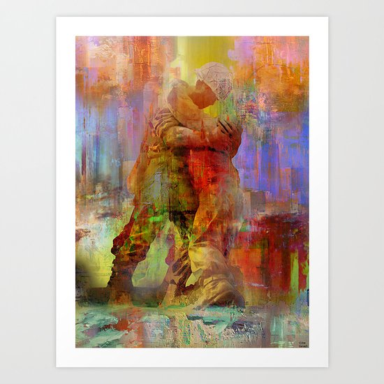 When your dad returns home Art Print