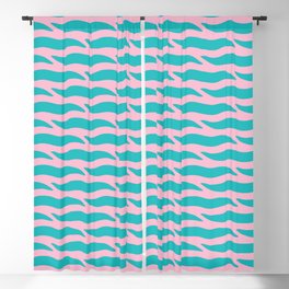 Tiger Wild Animal Print Pattern 348 Turquoise and Pink Blackout Curtain