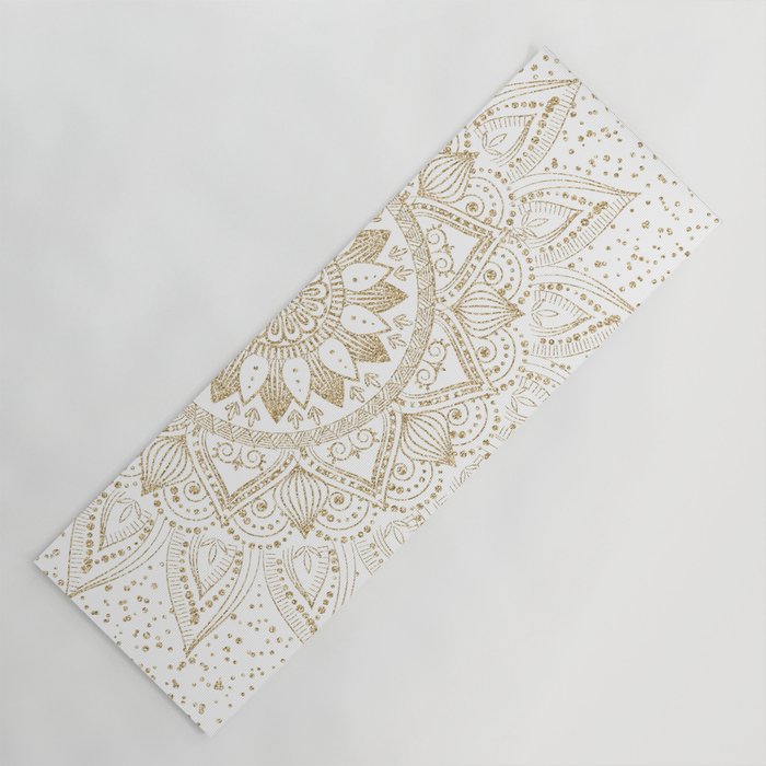 Elegant Gold Mandala Confetti Design Yoga Mat