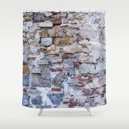 Old stone's wall of castle background Shower Curtain