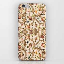 Vintage Ornate Red and Yellow Floral Embroidery iPhone Skin