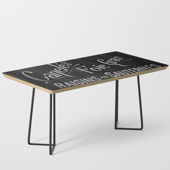 Vintage French Food | Black and White Sign Coffee Table