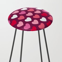 Valentine's pink perfect hearts burgundy Counter Stool