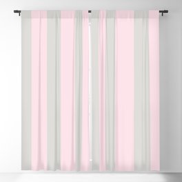 Luxury Striped Pastel Pink & Light Gray Blackout Curtain