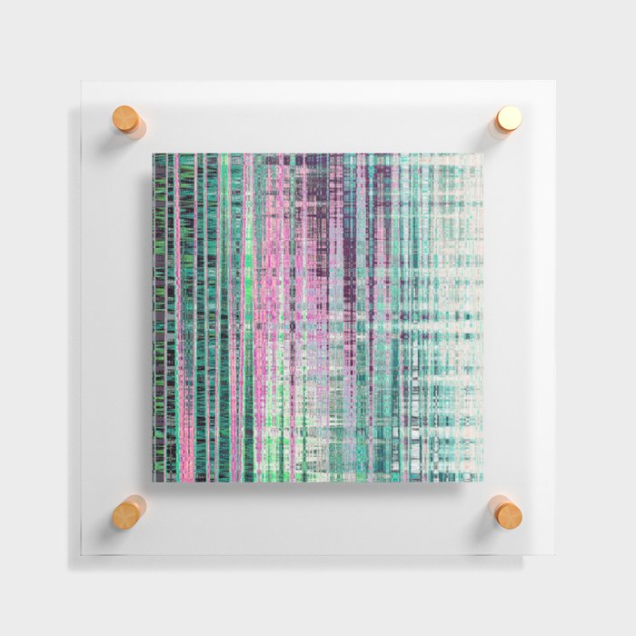 Grungy And Abstract Pattern In Turquoise And Pink Floating Acrylic Print