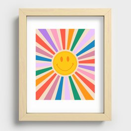 Retro Groovy 70s Style Print Recessed Framed Print
