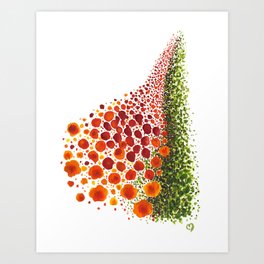 Paths of Color [Red, Orange and Green] Art Print